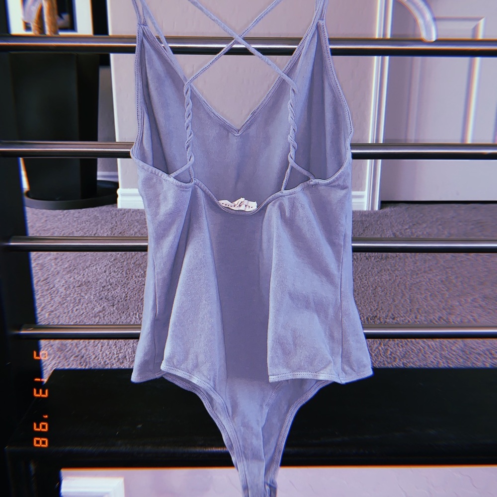 Teal thong body suit w/ detailed back